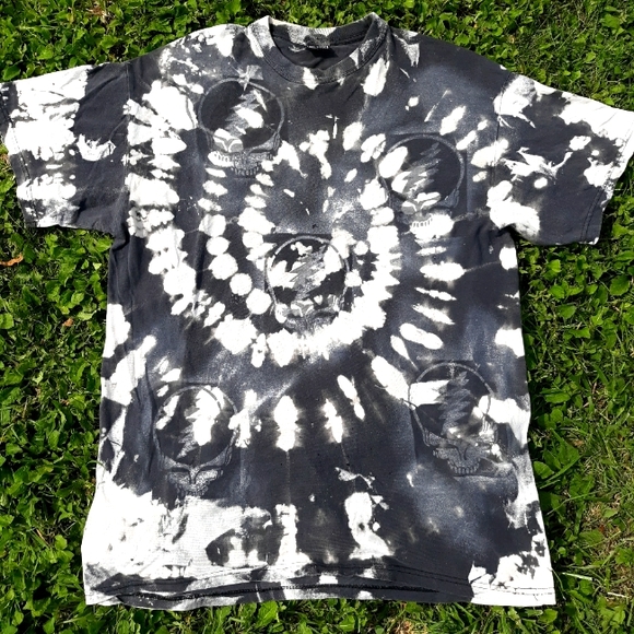 None Other - Vintage Grateful Dead Stealie Bleach Dye Tiedye Tshirt Size XL